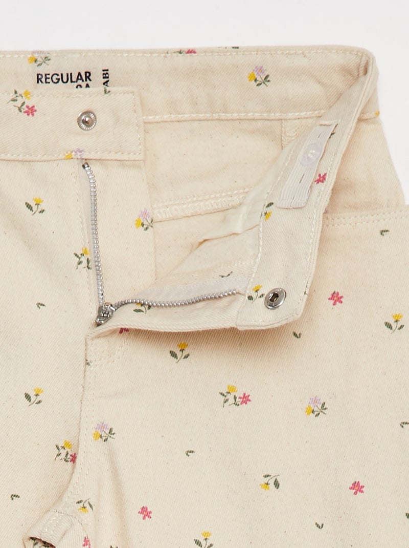 Pantalon denim cropped BLANC - Kiabi