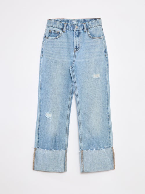 Pantalon denim effet destroy - Kiabi