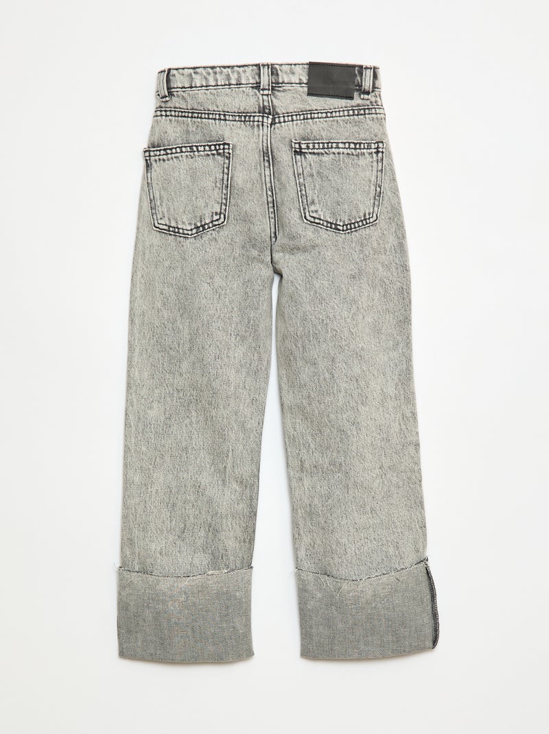 Pantalon denim effet destroy Gris - Kiabi