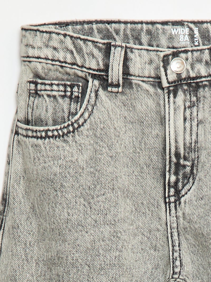 Pantalon denim effet destroy Gris - Kiabi