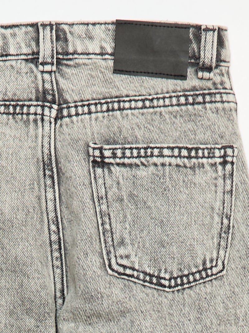 Pantalon denim effet destroy Gris - Kiabi