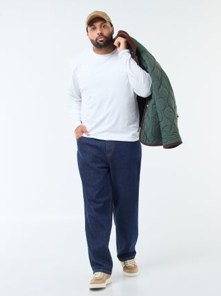 Pantalon denim fit relaxed 5 poches