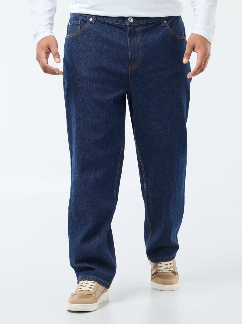 Pantalon denim fit relaxed 5 poches Bleu - Kiabi