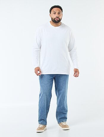 Pantalon denim fit relaxed 5 poches