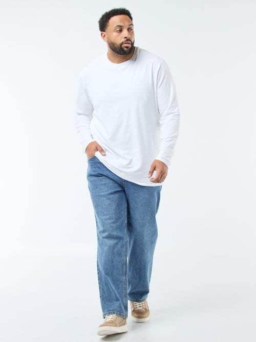 Pantalon denim fit relaxed 5 poches - Kiabi