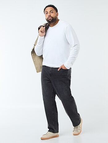 Pantalon denim fit relaxed 5 poches