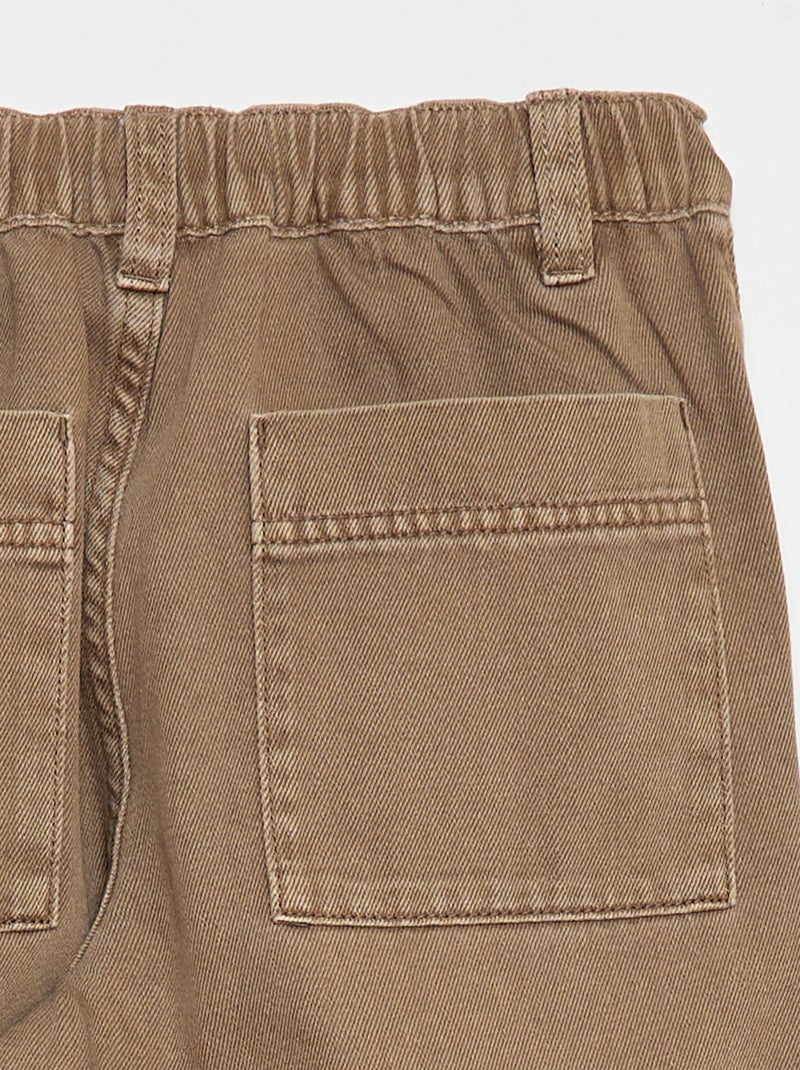 Pantalon denim / jean coupe ballon large Beige - Kiabi