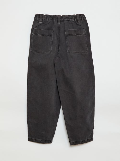 Pantalon denim / jean coupe ballon large - Kiabi