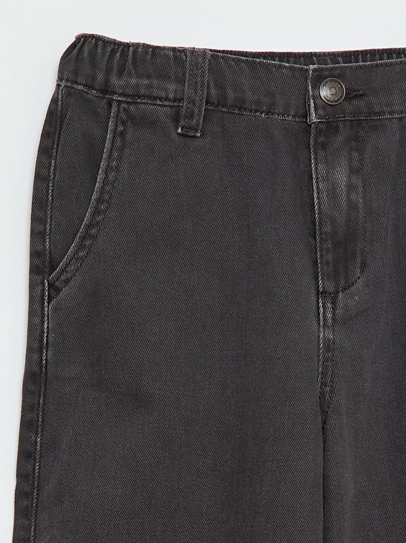 Pantalon denim / jean coupe ballon large Noir - Kiabi