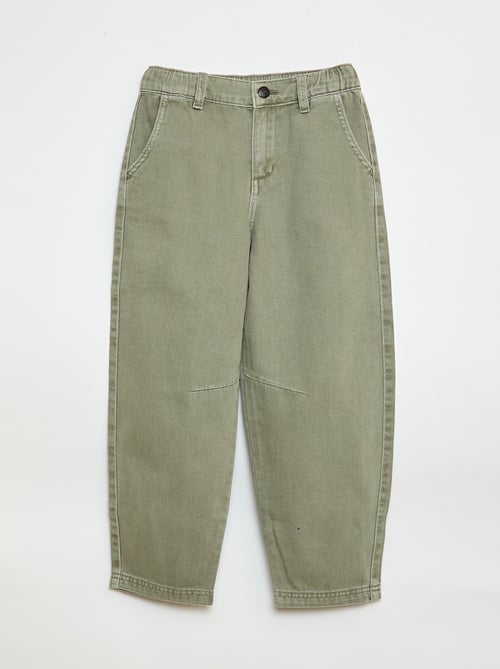 Pantalon denim / jean coupe ballon large - Kiabi