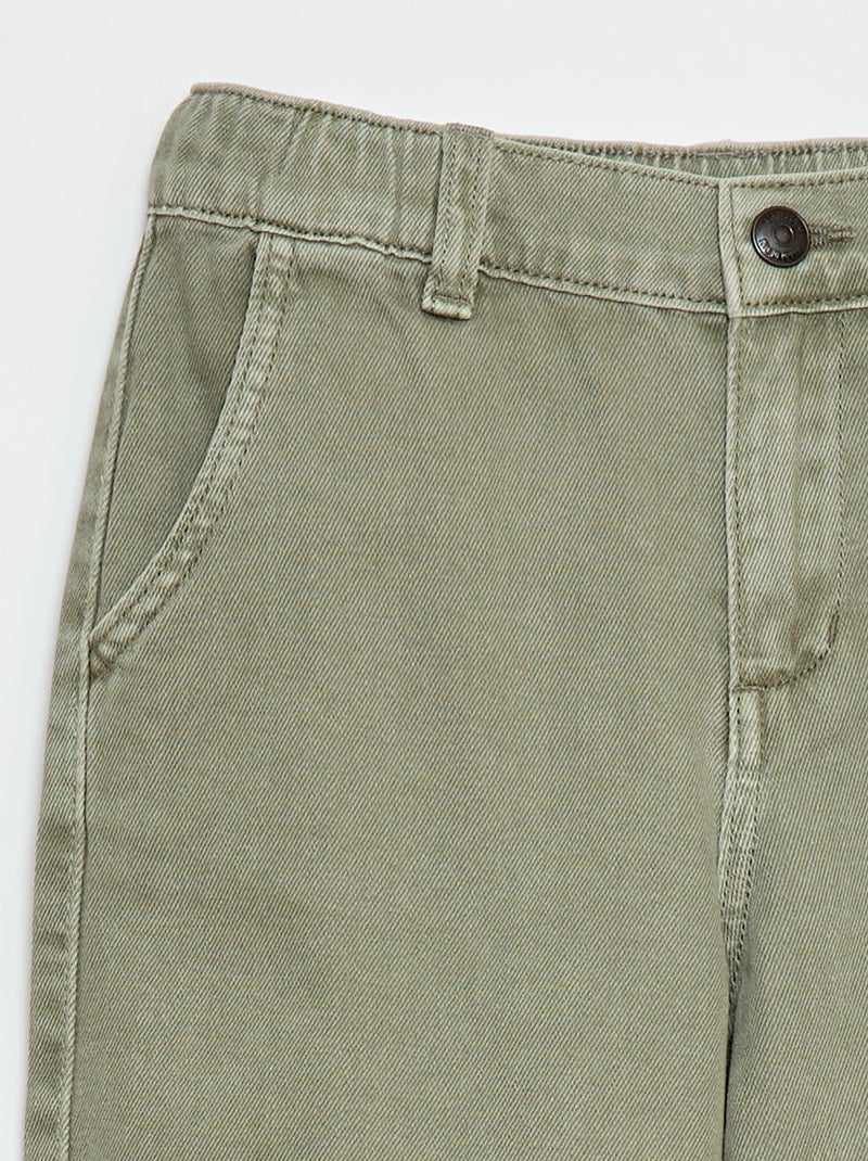 Pantalon denim / jean coupe ballon large Vert - Kiabi