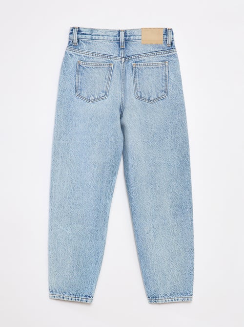 Pantalon denim mom avec abrasions - Kiabi