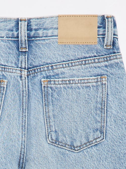 Pantalon denim mom avec abrasions - Kiabi