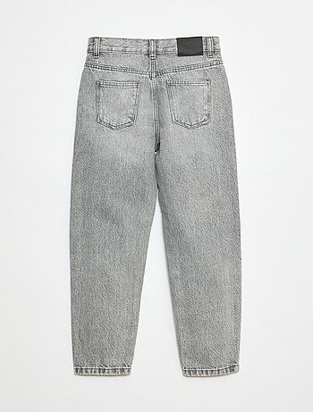 Pantalon denim mom avec abrasions