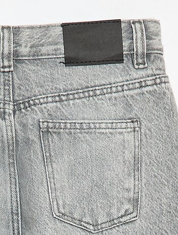 Pantalon denim mom avec abrasions