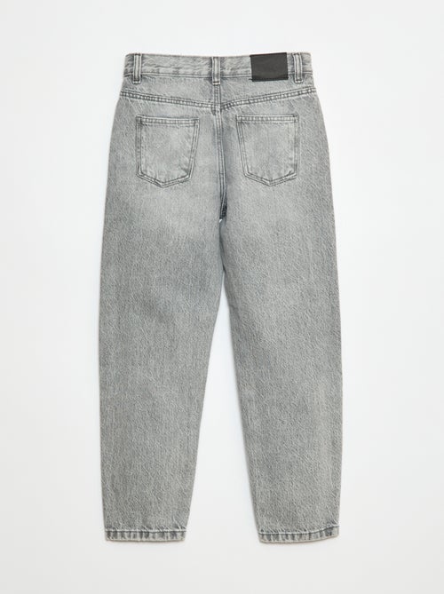 Pantalon denim mom avec abrasions - Kiabi