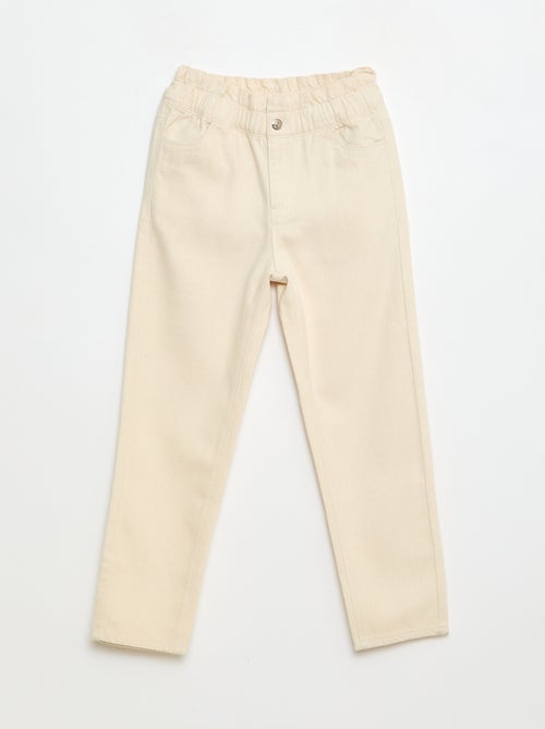 Pantalon denim mom taille haute - Kiabi