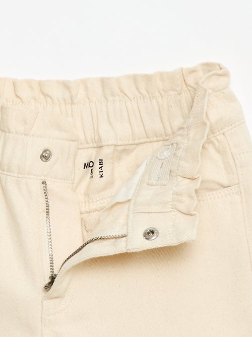 Pantalon denim mom taille haute - Kiabi