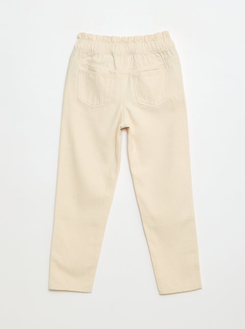 Pantalon denim mom taille haute - Kiabi