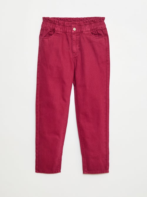 Pantalon denim mom taille haute - Kiabi