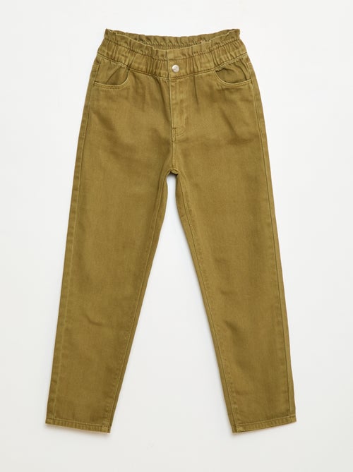 Pantalon denim mom taille haute - Kiabi