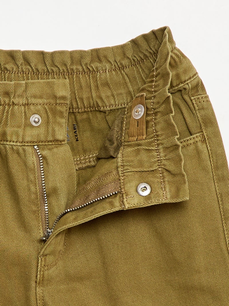 Pantalon denim mom taille haute Vert - Kiabi