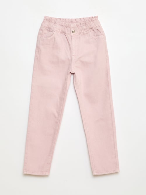Pantalon denim mom taille haute - Kiabi