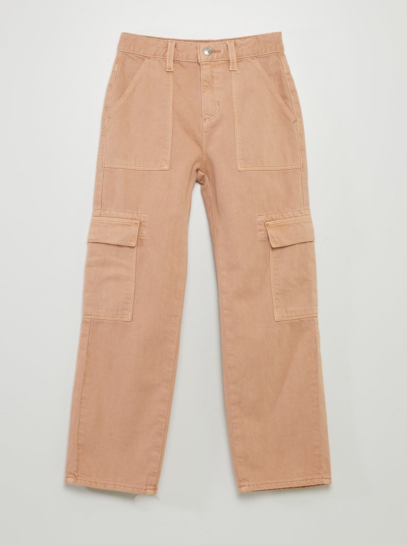 Pantalon denim multipoches Beige - Kiabi