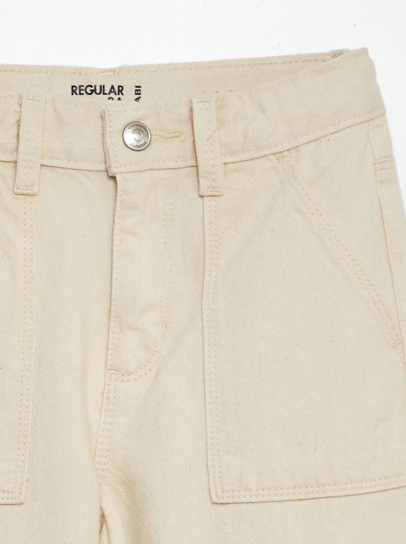 Pantalon denim multipoches Blanc cassé - Kiabi