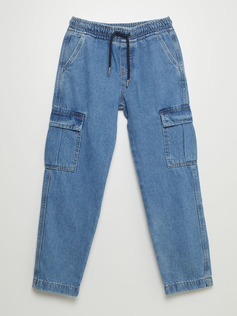 Pantalon denim multipoches Bleu - Kiabi