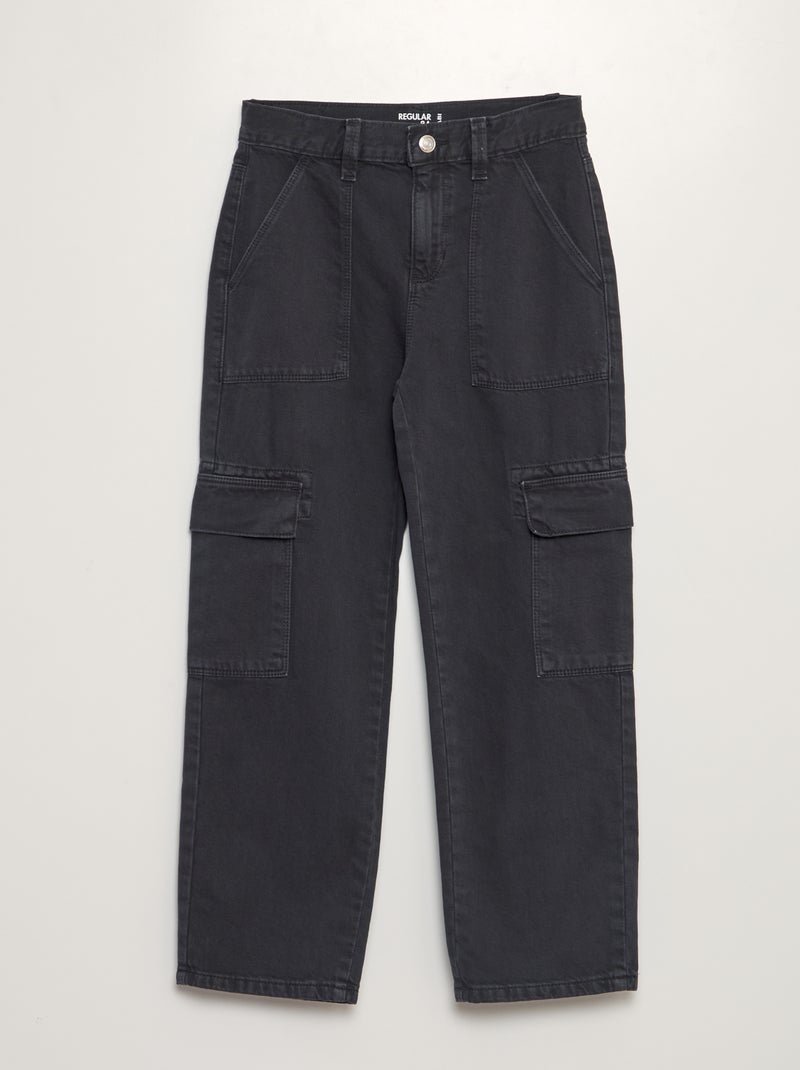 Pantalon denim multipoches Gris anthracite - Kiabi