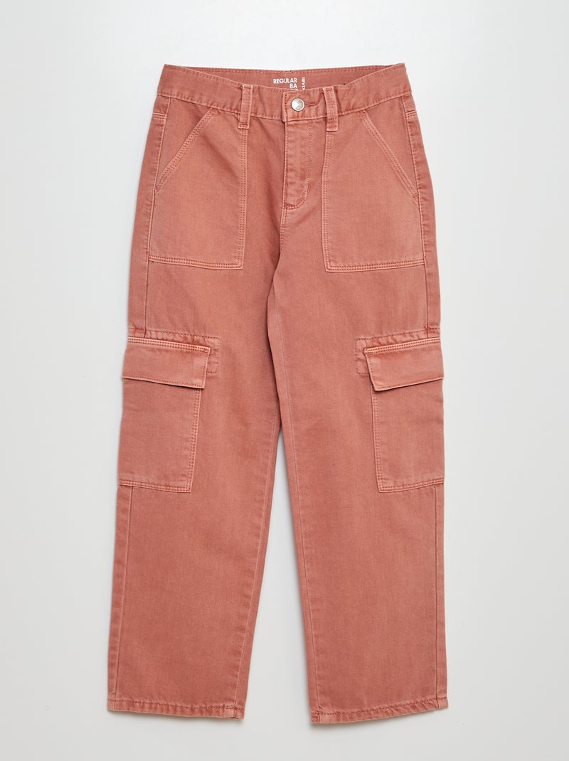 Pantalon denim multipoches Rose - Kiabi