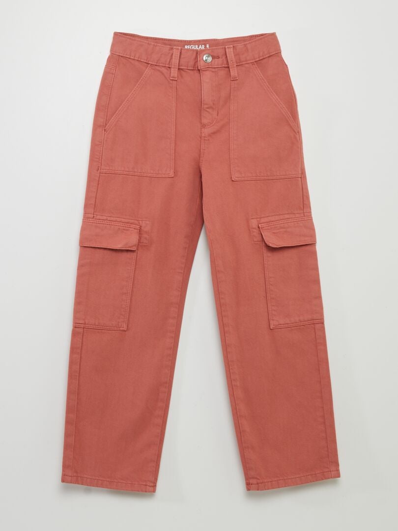 Pantalon denim multipoches Rose - Kiabi