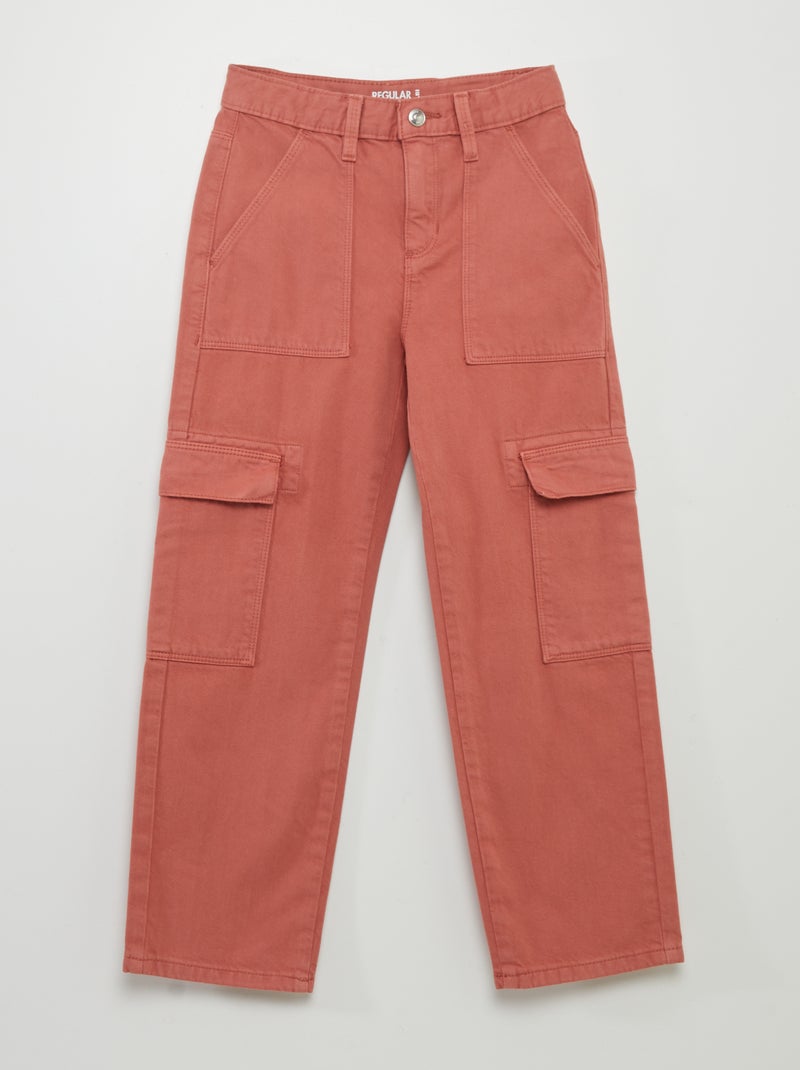 Pantalon denim multipoches Rose - Kiabi