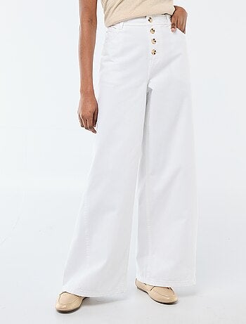 Pantalon denim palazzo avec détails