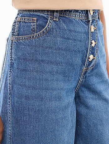 Pantalon denim palazzo avec détails