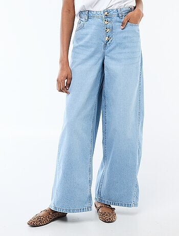 Pantalon denim palazzo avec détails