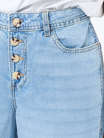 Pantalon denim palazzo avec détails