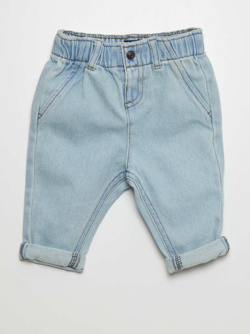 Pantalon denim paper bag Bleu - Kiabi