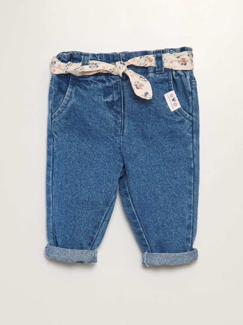 Pantalon denim paperbag 'Minnie' Denim - Kiabi
