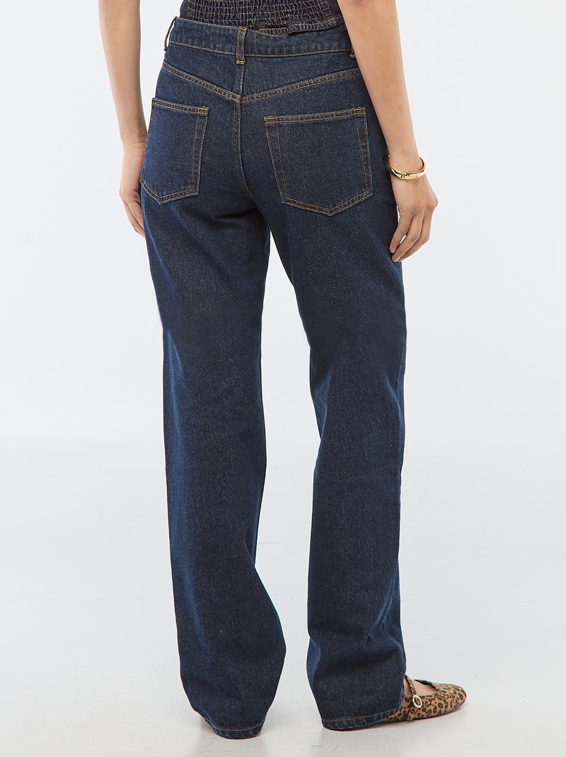 Pantalon denim regular en coton - L34 Bleu - Kiabi