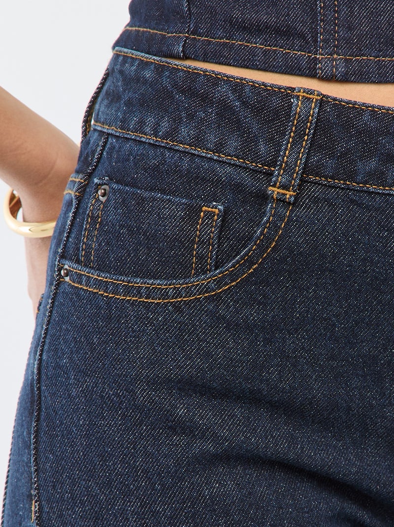 Pantalon denim regular en coton - L34 Bleu - Kiabi