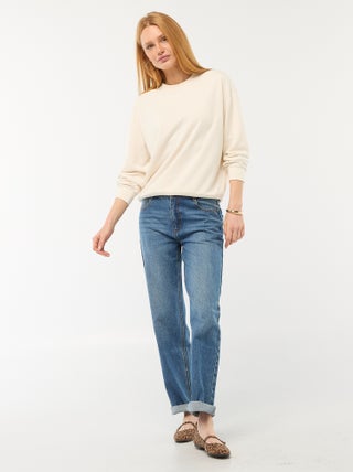 Pantalon denim regular en coton - L34