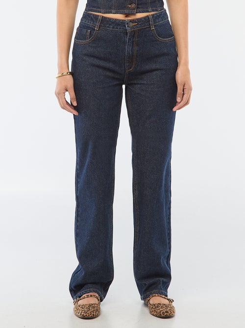 Pantalon denim regular en coton - L34 - Kiabi Pantalon denim regular en coton - L34 - Kiabi