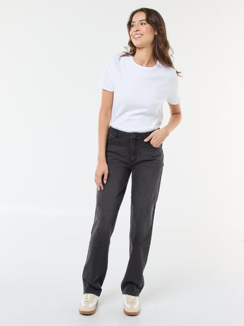 Pantalon denim regular en coton - L34 - Kiabi
