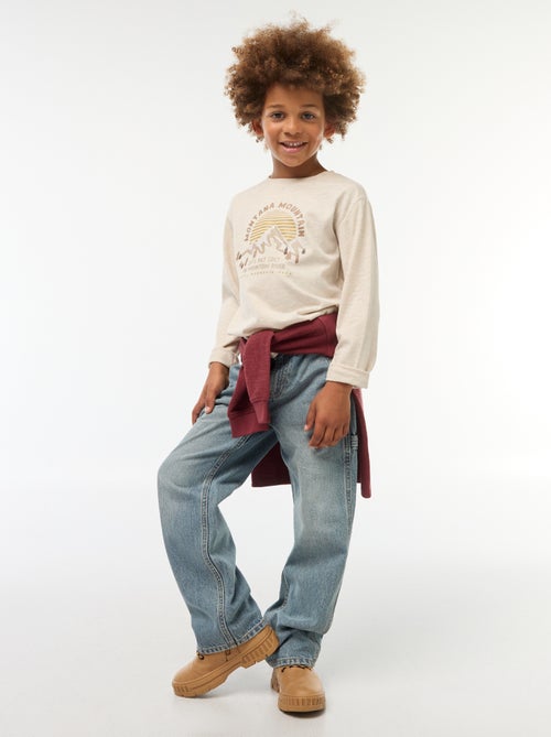 Pantalon denim relaxed fit - Kiabi