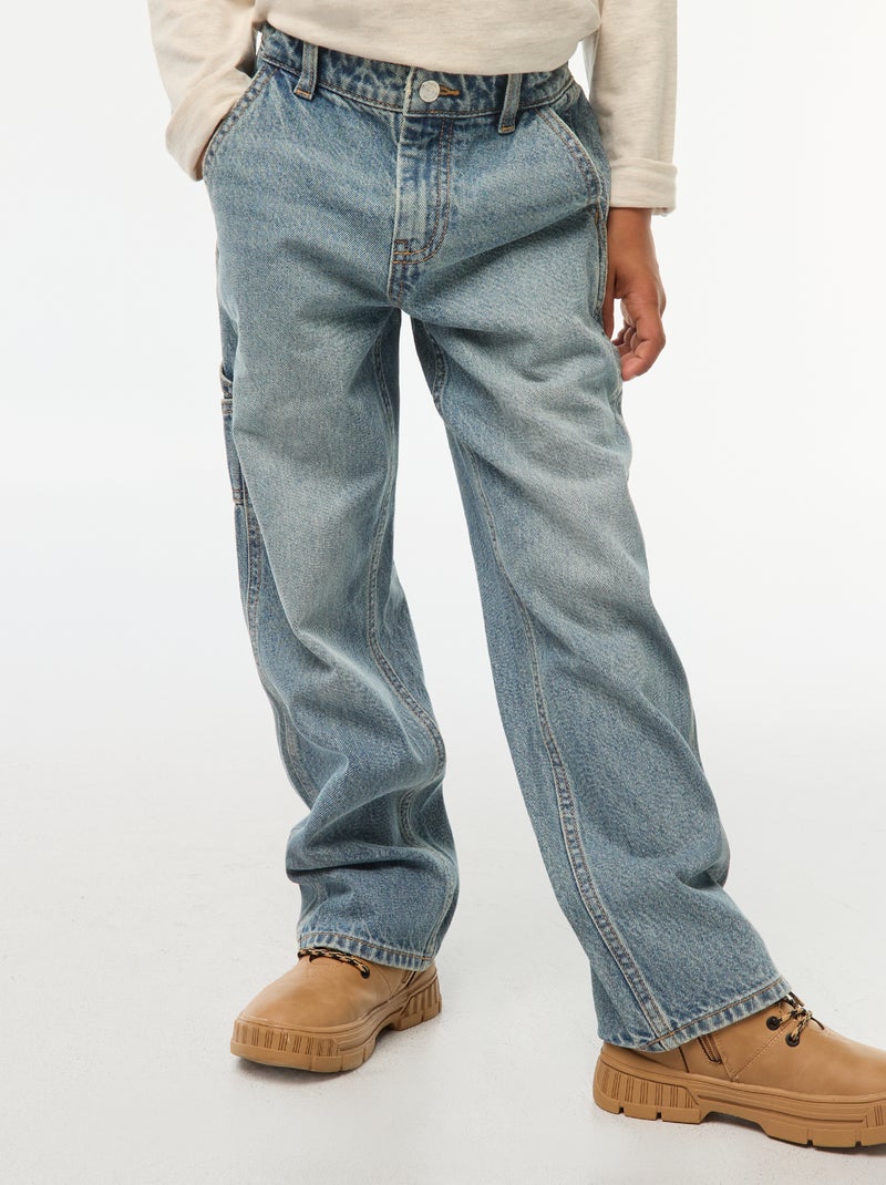 Pantalon denim relaxed fit Bleu - Kiabi