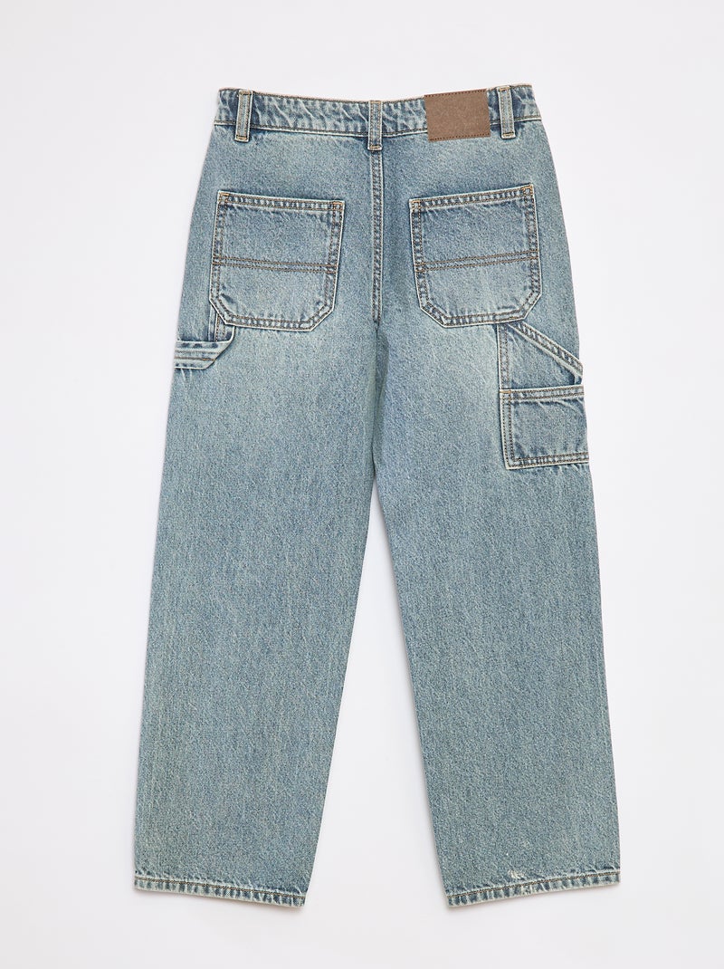 Pantalon denim relaxed fit Bleu - Kiabi