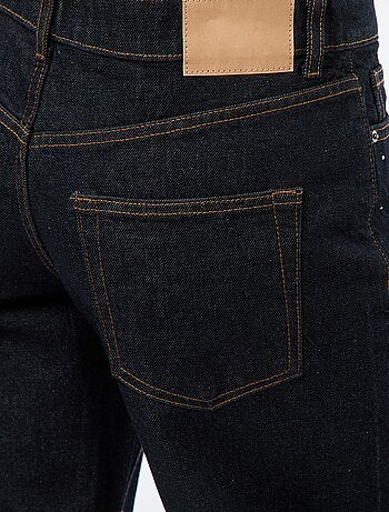 Pantalon denim straight avec strass