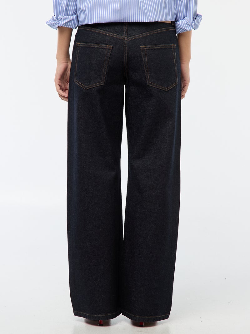 Pantalon denim straight avec strass Bleu - Kiabi